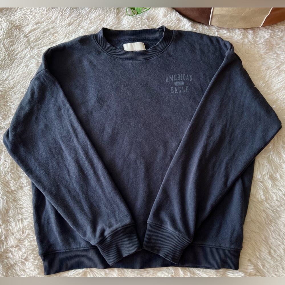 American Eagle Outfitters Super Soft Navy Vintage Style Crewneck Sweatshirt